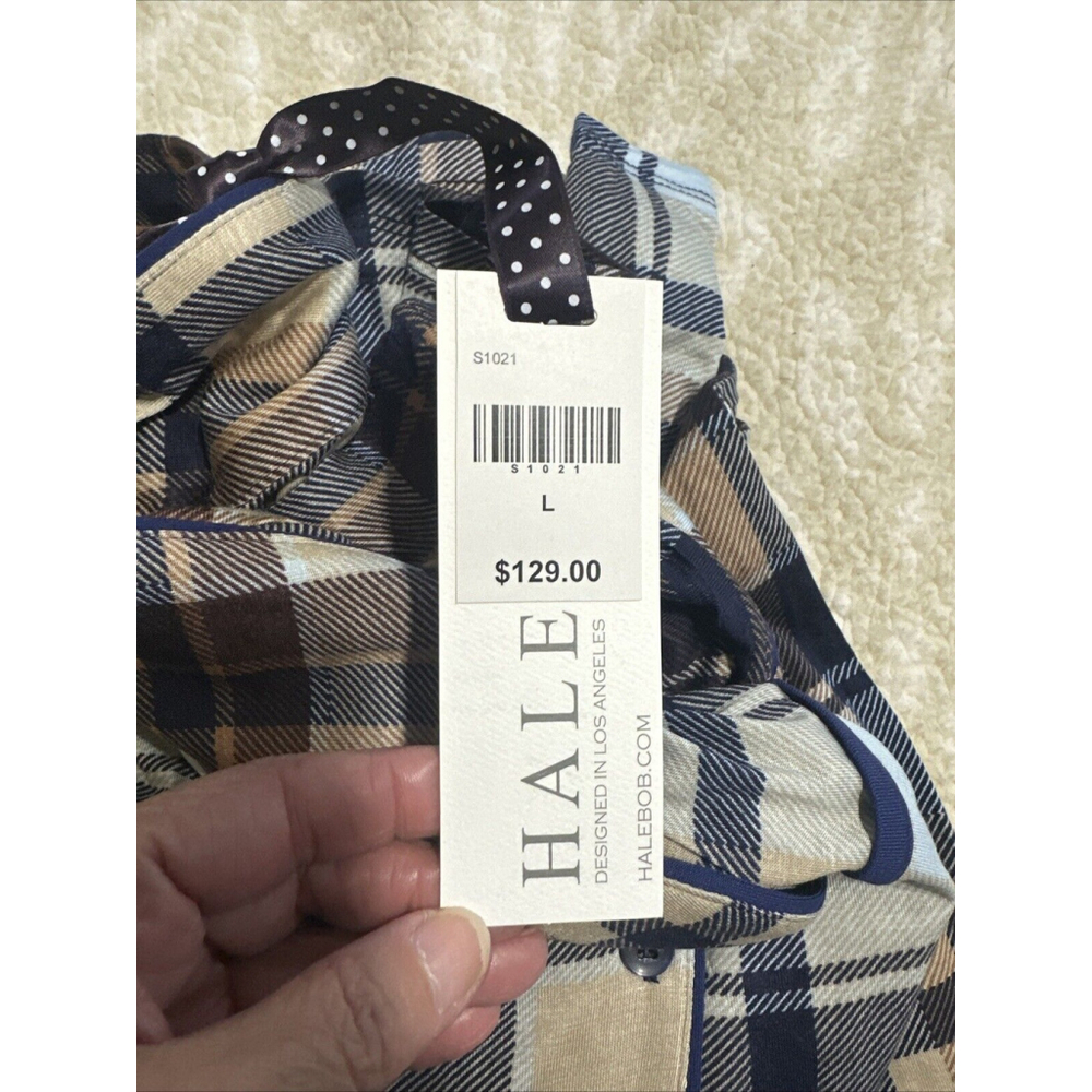 HALE BOB Womens Pajamas Shirt Pants Set Plaid Size LARGE NEW NWT $129.00 - Picture 2 of 7